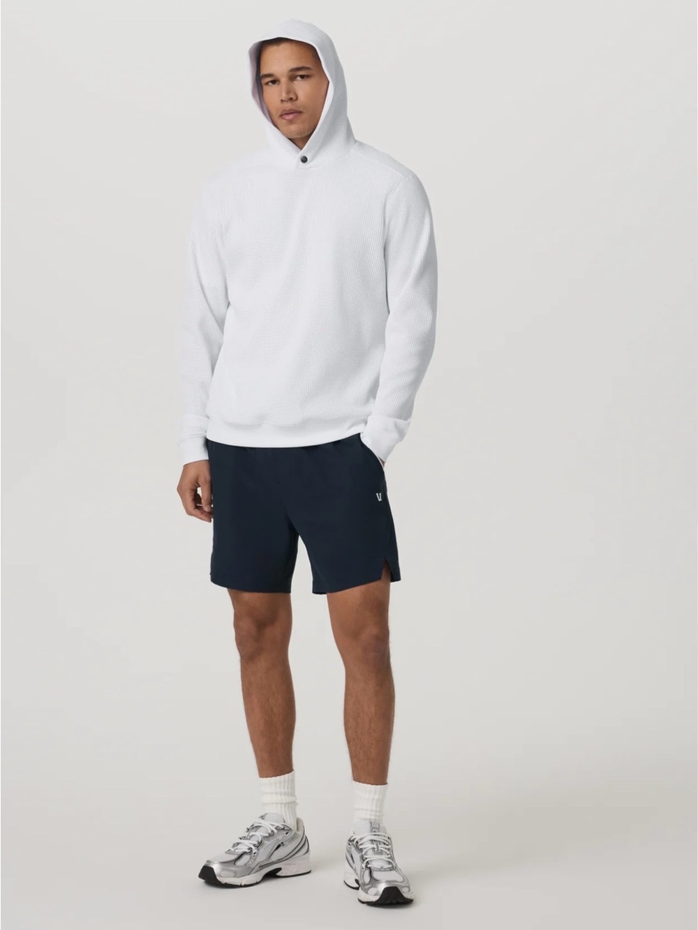 Vuori Men's White Hooded Waffle Pullover - Picture 4 of 10